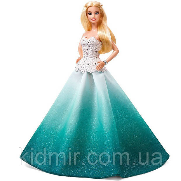 Лялька Барбі Колекційна Святкова 2016 в бірюзовому Barbie Collector Holiday DGX98, фото 1