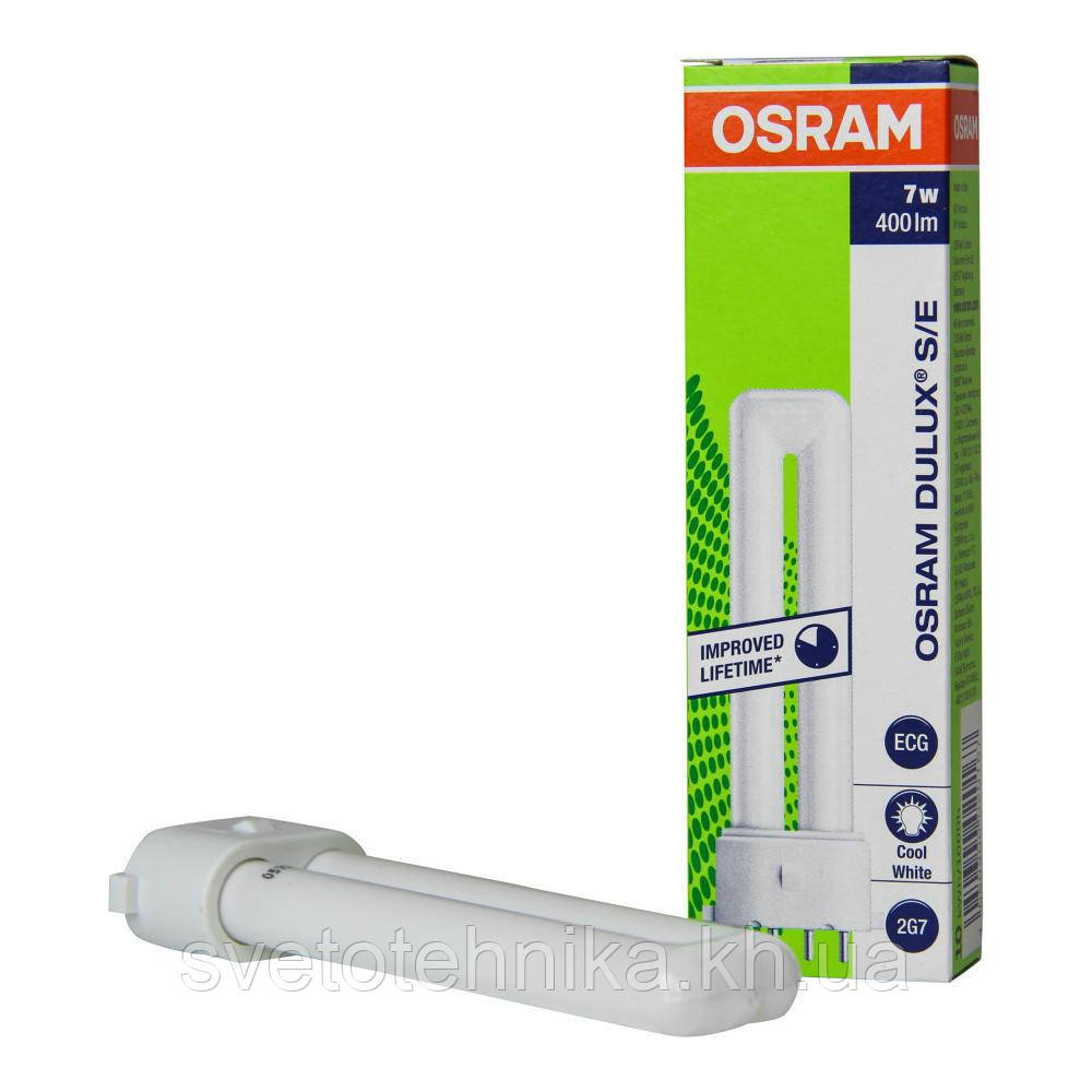 Лампа енергозберігаюча Osram PL7 Dulux 2G7 7Вт 400lm 4050300020167