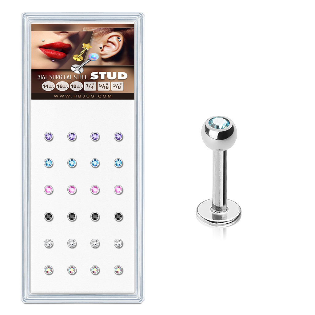 Пірсинг губи лабрет Spikes LS03M (різні кольори), фото 1