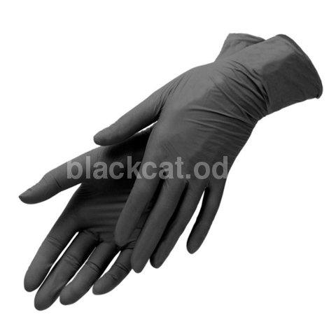 Нітрилові рукавички розмір М чорні 100 штук в упаковці