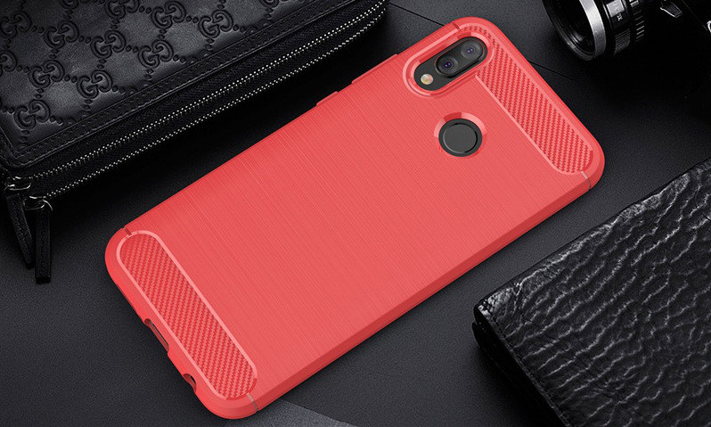 Чохол Carbon для Huawei P20 Lite бампер Червоний