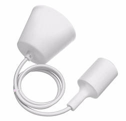 Світильник підвісний, підвіс пластиковий E27 1 м білий