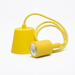 Світильник підвісний 1 м, підвіс пластиковий E27 жовтий