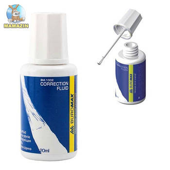 Коректор-штрих "BuroMAX" з пензликом 20мл 55871/1002 G-Rich