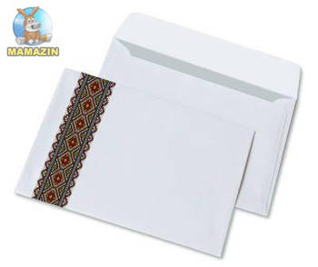 Конверт почтовый 110х220 DL СКЛ "Вышиванка" белый 93205 G-Rich