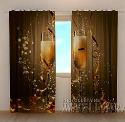 Фото штори новорічні Різдвяні шампанські