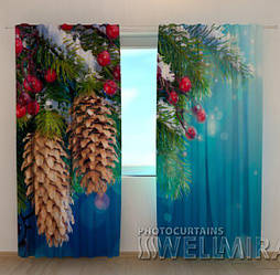 Фото штори новорічні Шишки