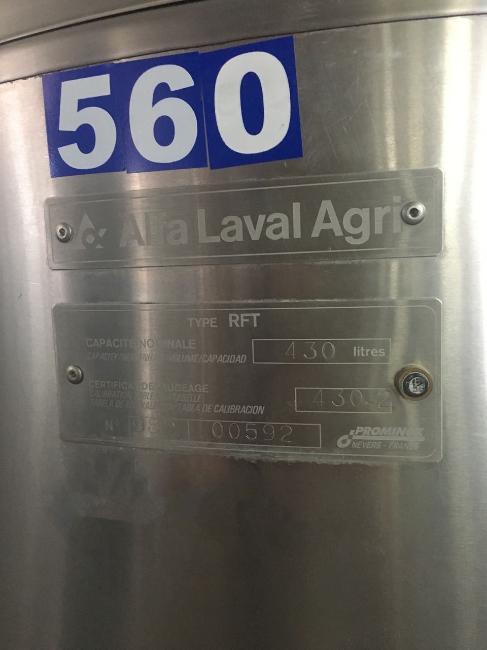 Охладитель молока Б/У ALFA LAVAL 400 открытого типа объёмом 400 литров - фото 2 - id-p725972268