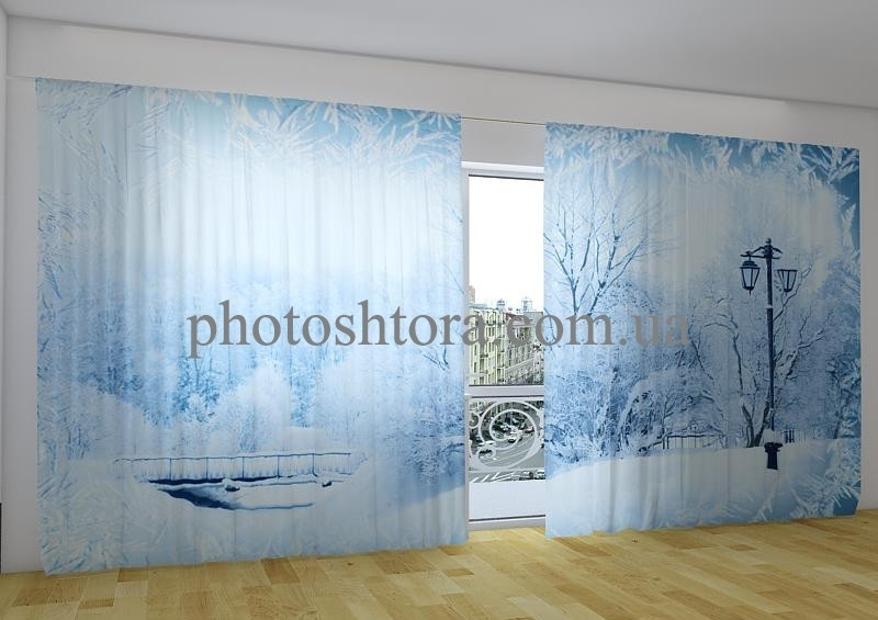 Панорамні фото штори Зимовий парк, фото 1