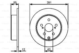 Гальмівний диск задній Toyota RAV4 2012- Bosch 0986479419