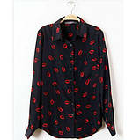 Сорочка жіноча шифонова поцілунок/М, фото 4