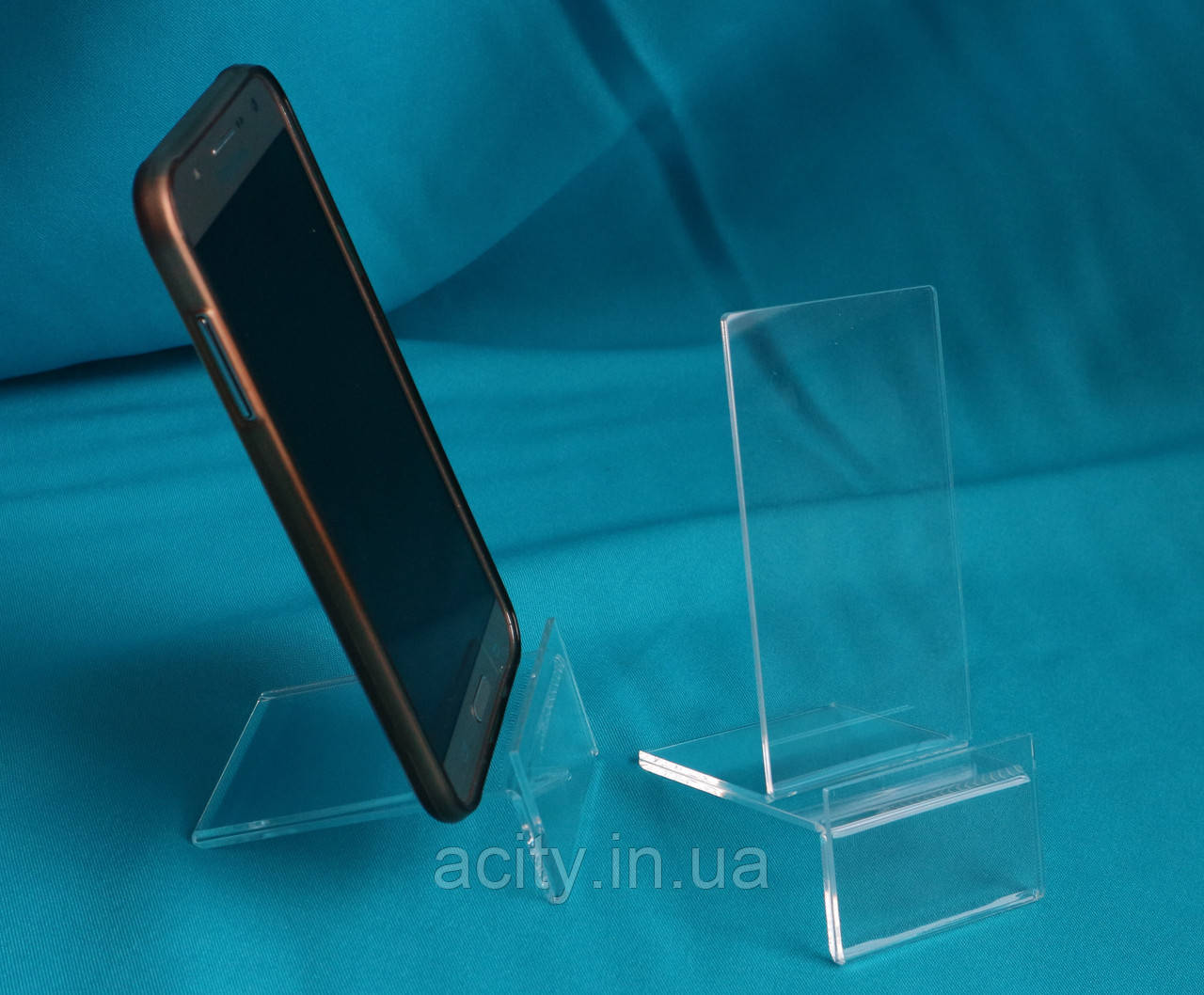 Прозора акрилова підставка для телефону з цінником | Для смартфонів і чохлів, фото 1