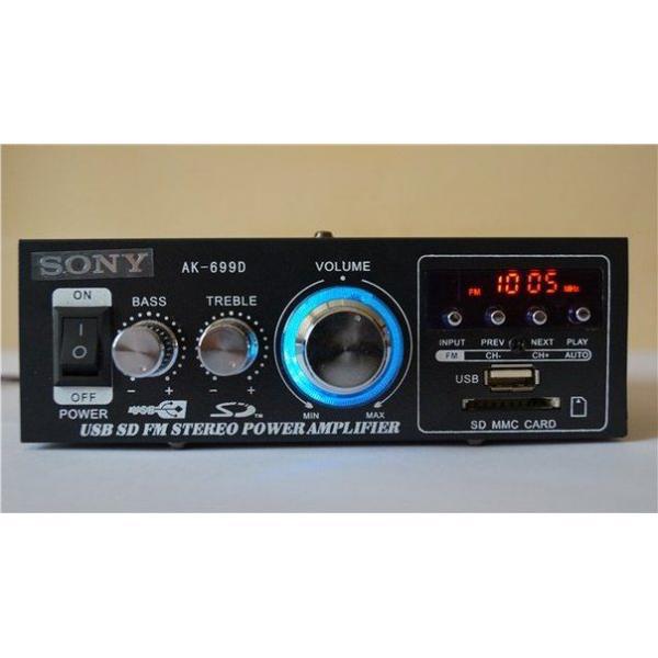 Стереопідсилювач звуку з USB, SD, FM