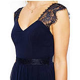Шифонове вечірнє плаття з мереживом і відкритою спиною, фото 3