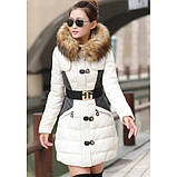 ЗИМНИЙ ПУХОВИК З КОНТРАСТНИМИ ВСТАВКАМИ, фото 2