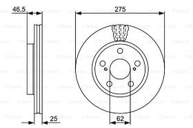 Гальмівний диск передній Toyota Rav4 2006- Bosch 0986479428