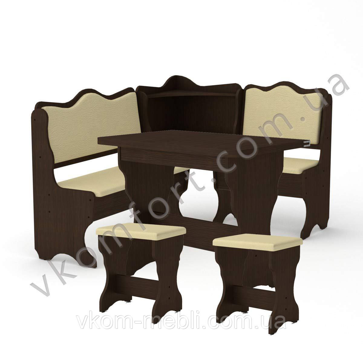 Кухонний куточок Дакар комплект (стіл КС-3 розкладний+диван+2 табурета Т2), фото 1