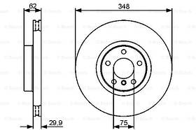 Гальмівний диск передній BMW X6 E71 (2007-) Bosch 0986479436