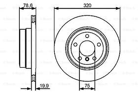 Гальмівний диск задній BMW X5 F15,85 (2012-) Bosch 0986479442