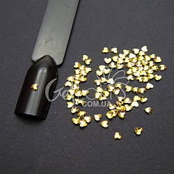 Об'ємний декор для дизайну нігтів "Серце" (золото) 100 шт., D001