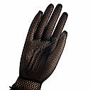 Рукавички закриті короткі сітка з мереживом на зап'ясті Чорні (p329-black), фото 7