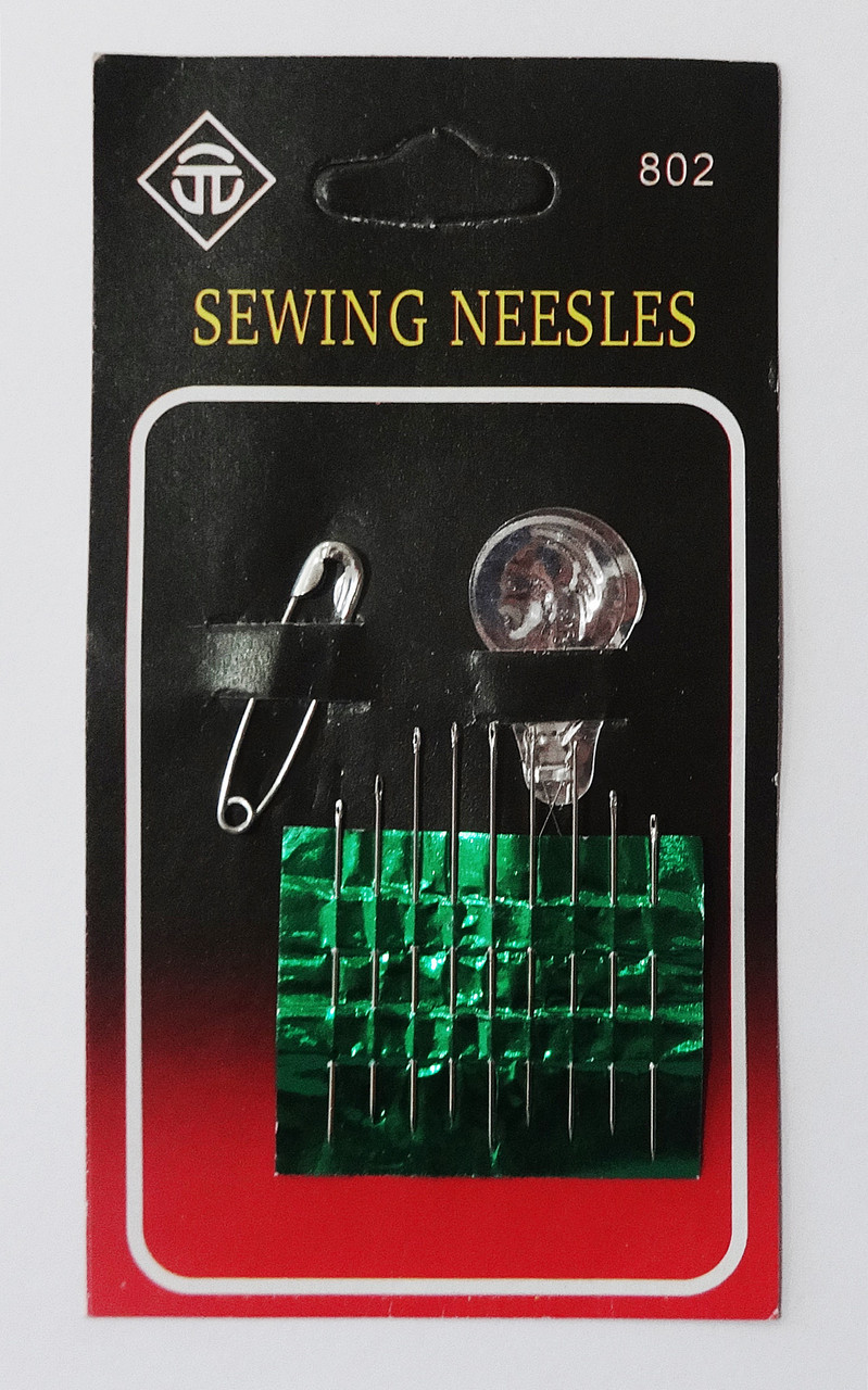 Набір голок для ручного шиття (9 голок + нитковтягувач + шпилька), фото 1