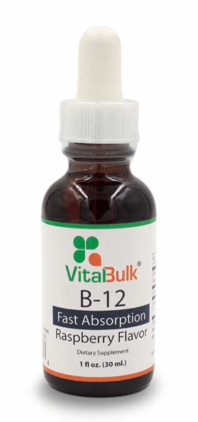 VitalBulk, B-12 Рідкі краплі 1000 мкг малинового смаку, 30 мл