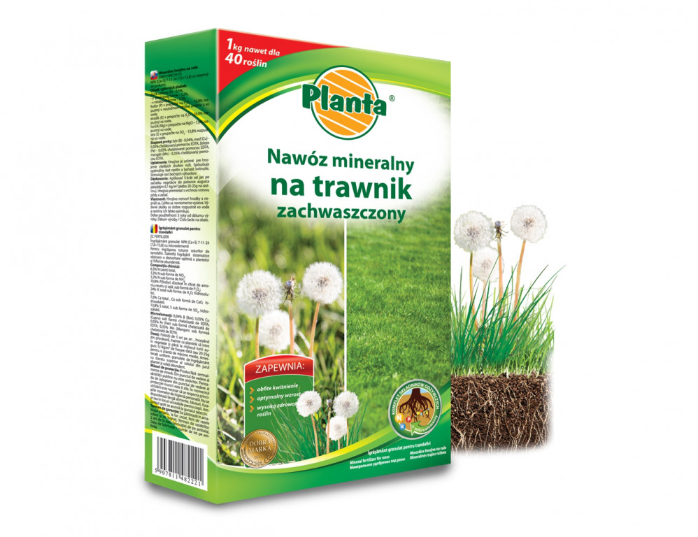 Добриво Planta від бур'янів на газоні в гранулах 1кг