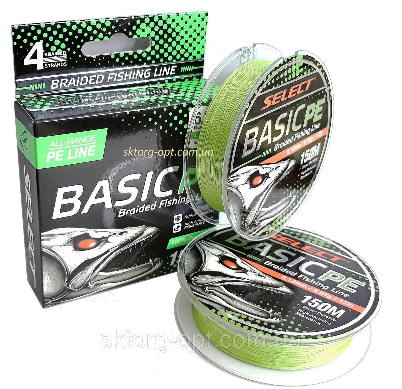 Шнур Select Basic PE 140м 0.14 мм (15lb) 6,8 кг (салатовий)