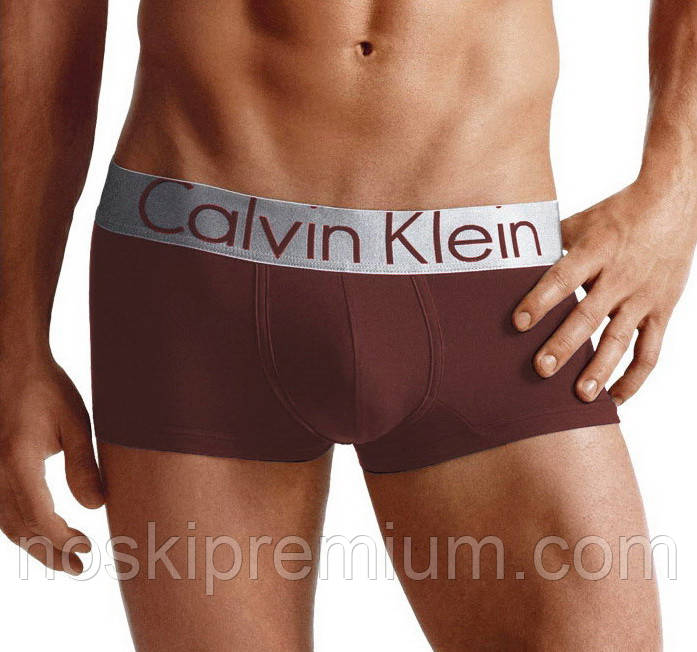 Труси чоловічі боксери бавовна Calvin Klein Steel, розмір 2XL (52-54), коричневі, 03281