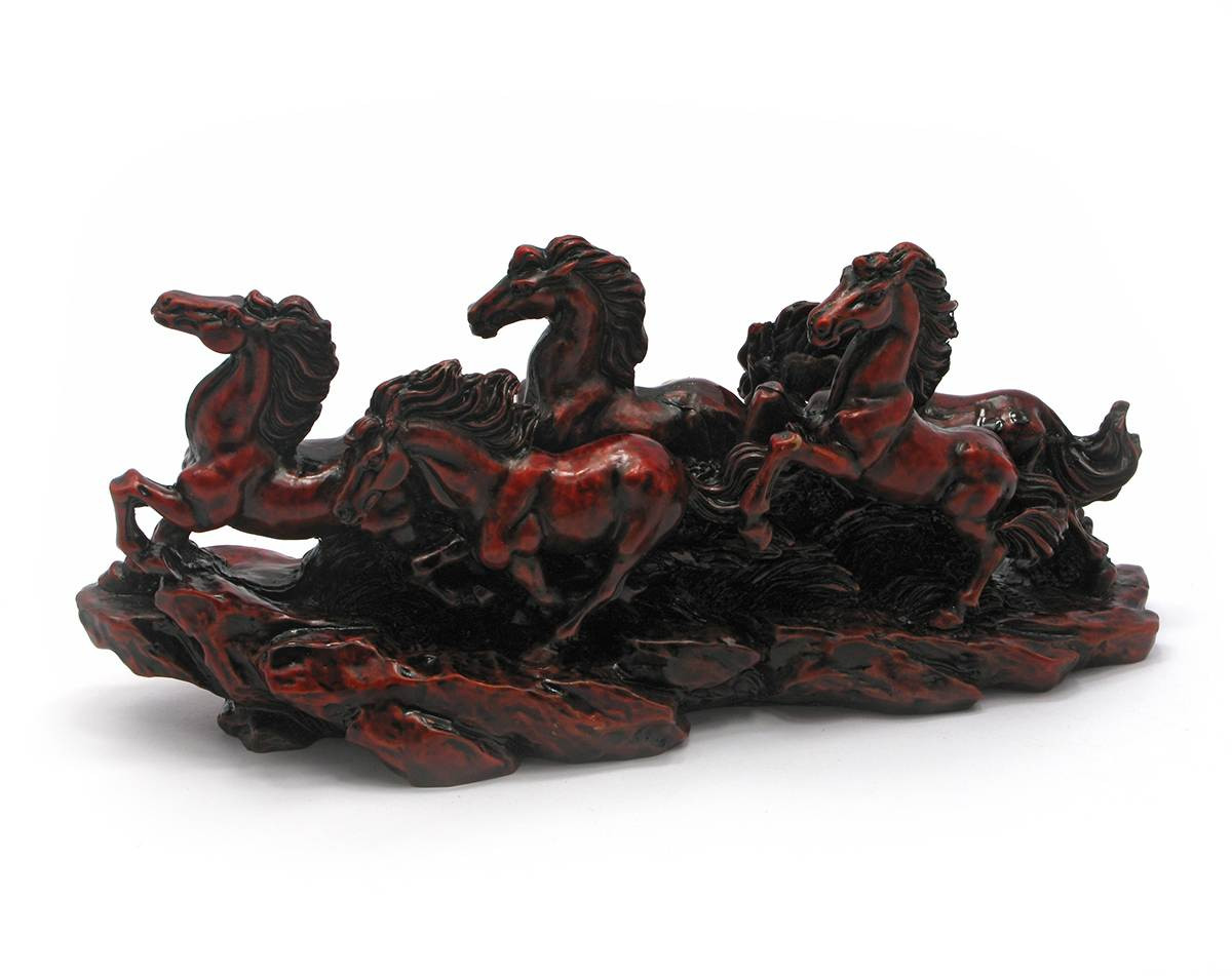 Фігурка Коні 5 шт. кам'яна крихта коричневі, фото 1