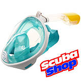 Повна маска Scuba Free Breath для снорклінга (колір бірюза), фото 2