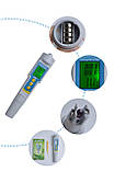 Комбінований вологозахищений TDS/рН/Temp метр PH/TDS-986 з термометром, змінним електродом, АТС, фото 3