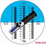 Рефрактометр RHB - 32 S / ATC з 3-ма шкалами: (0-32 %Brix), (0-140 °Oe), (0-27 °KMW (Babo), фото 2