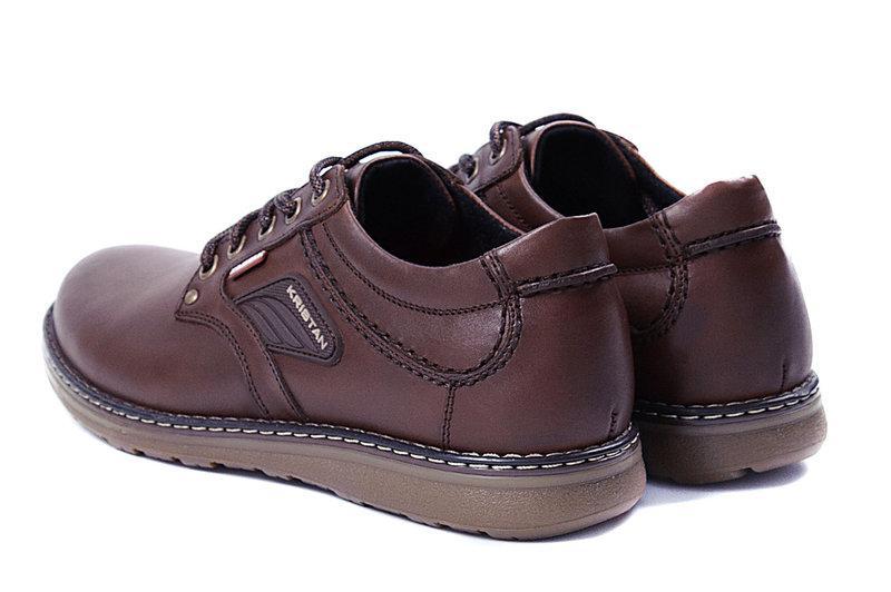 Мужские кожаные туфли Kristan brown - фото 5 - id-p726652380
