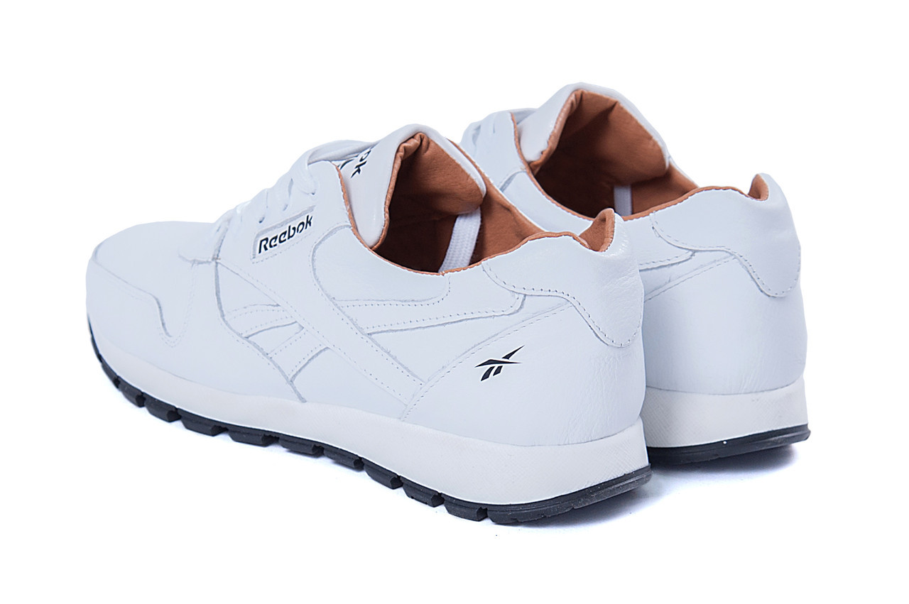 Мужские кожаные кроссовки Reebok Classic White Pearl - фото 5 - id-p726653038