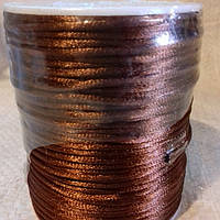 Атласный шнур- сутаж круглый 2 мм / коричневый 32