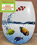 Пластикове сидіння з кришкою для унітазу "Рибки", фото 2