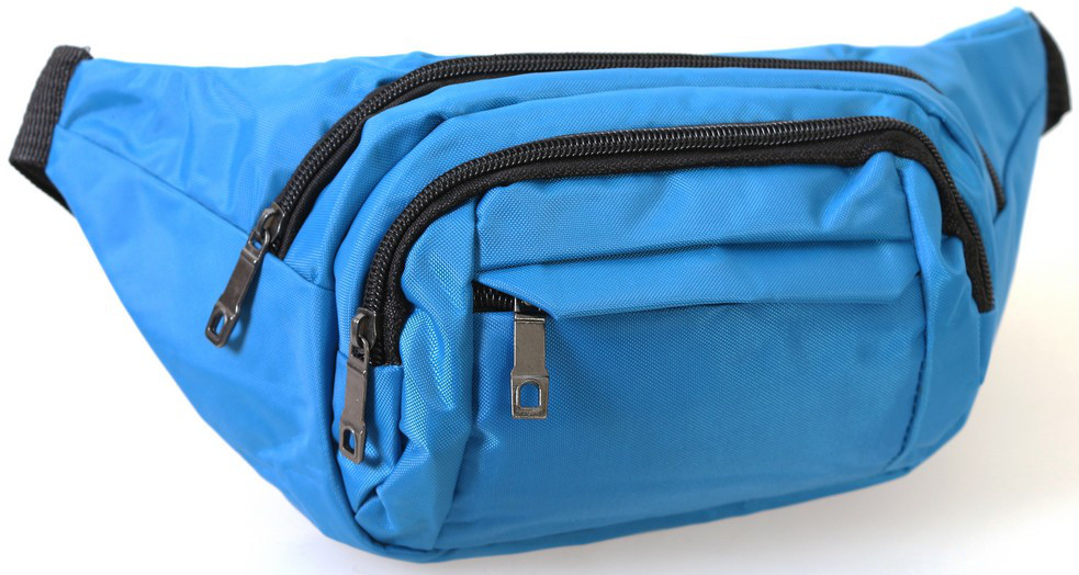 Чоловіча текстильна сумка на пояс Q003-7SkyBlue блакитна