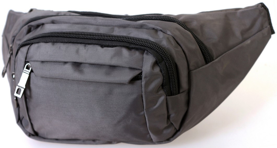 Чоловіча текстильна сумка на пояс Q003-8DarkGrey сіра, фото 1