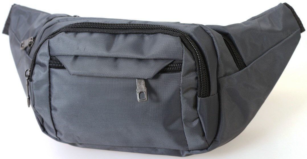 Чоловіча текстильна сумка на пояс Q003-11SkyGrey сіра, фото 1