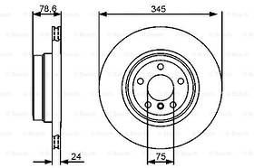 Гальмівний диск задній BMW X6 E71,F16 Bosch 0986479443