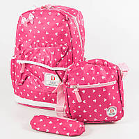 Школьный/прогулочный рюкзак для девочек 3 в 1 - розовый - 6-8325-2
