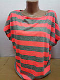 Модна жіноча футболка в смужку ХЛ-2ХЛ, фото 2