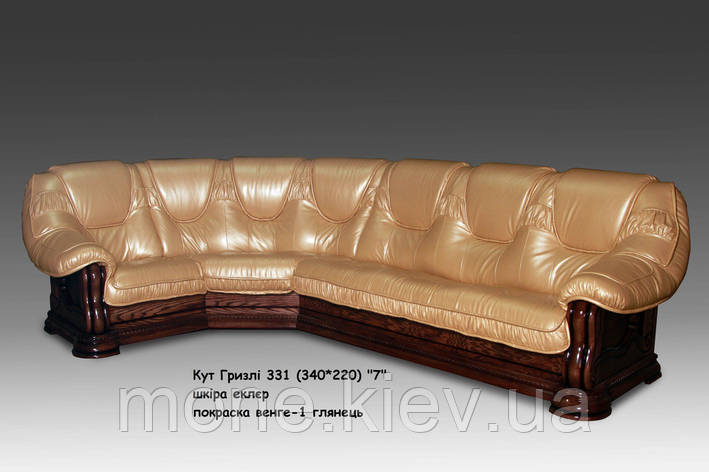 Кутовий диван "Гризлі" у шкірі, фото 1