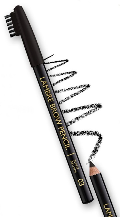 Карандаш для бровей LAMBRE BROW PENCIL №03 Чёрно-коричневый