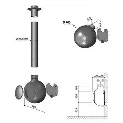 Камін FOCUS EMIFOCUS PORTHOLE закритий (труба в стіні), фото 3