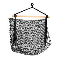 Гамак-крісло Spokey ETNO 100 см, бавовна, дерево, підлога-гойдалки