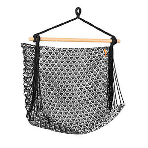 Гамак-крісло Spokey ETNO 100 см, бавовна, дерево, підлога-гойдалки