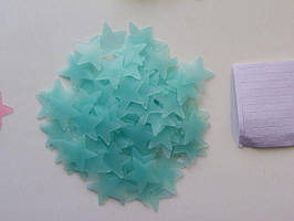 Стикери зірочки, що світяться в темряві БЛАКИТНІ 100 шт.